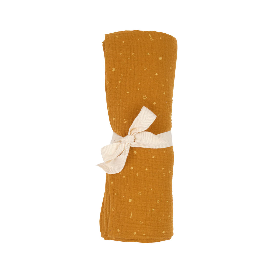 Red Caribou Close to the Stars Muslin Swaddle, Sudan Brown |Mockingbird Baby & Kids