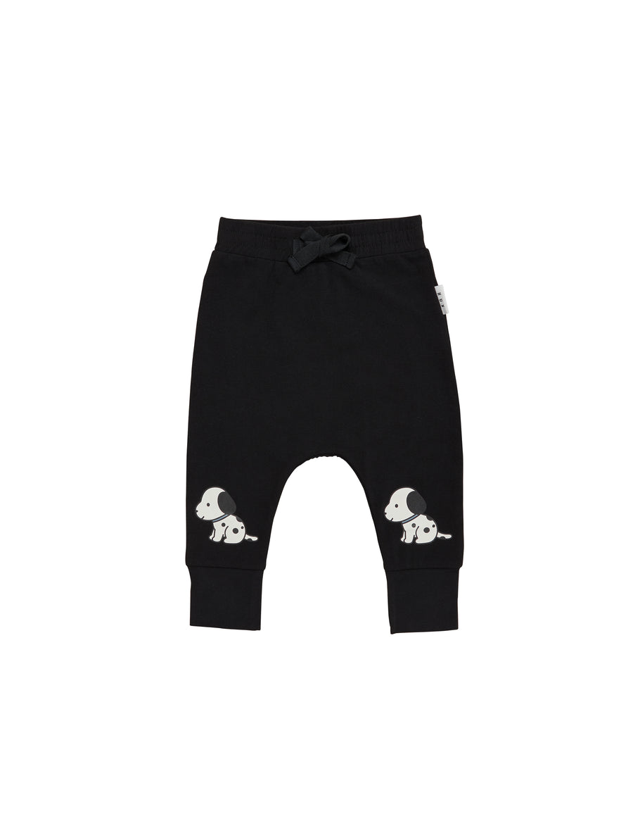 Huxbaby Doggie Knee Drop Crotch Pant, Black |Mockingbird Baby & Kids