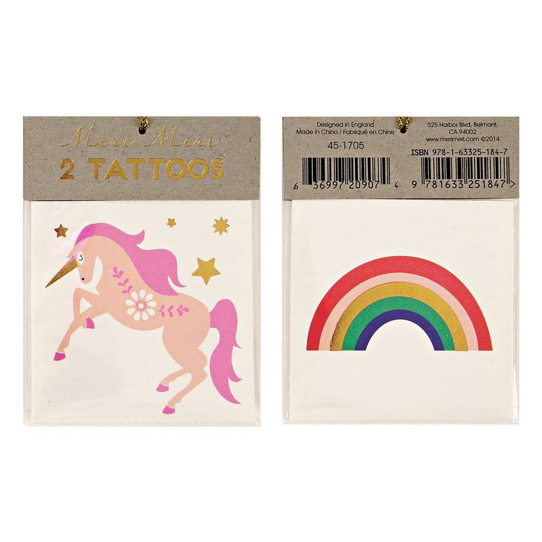 Meri Meri Unicorn & Rainbow Small Tattoos |Mockingbird Baby & Kids