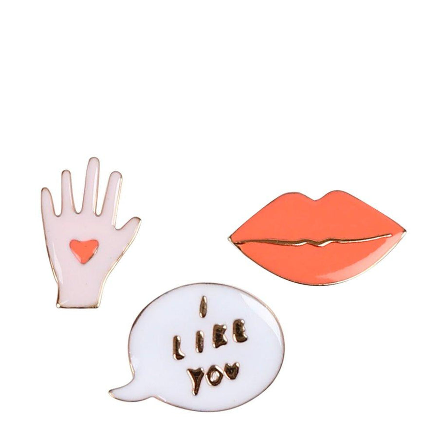 Meri Meri Lips, Hand & Bubble Enamel Pins |Mockingbird Baby & Kids