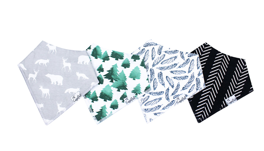 Copper Pearl Woodland Bandana Bib (3-Pack) |Mockingbird Baby & Kids