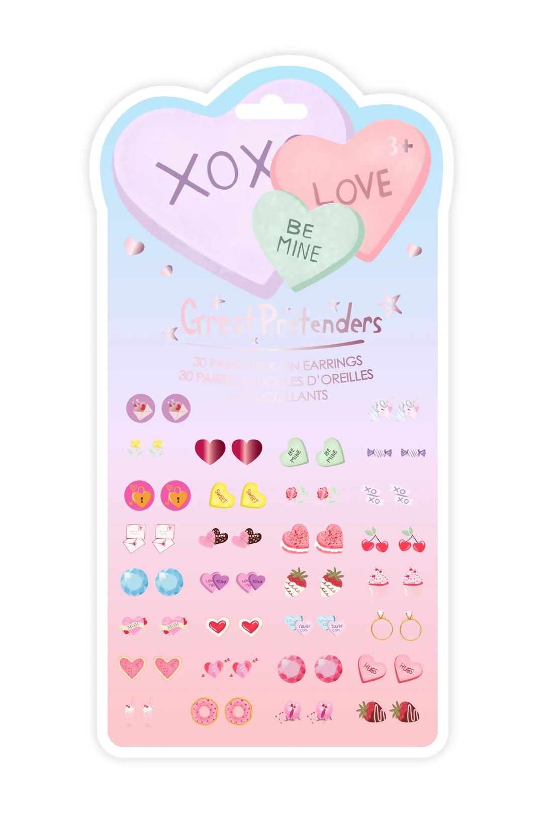 Great Pretenders Candy Heart Stick On Earrings |Mockingbird Baby & Kids