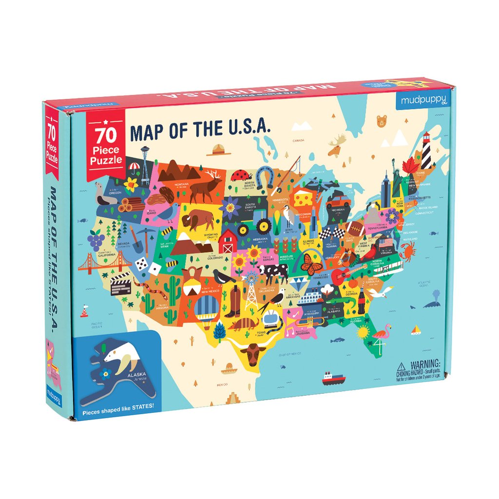 Mudpuppy Map of U.S.A. Puzzle |Mockingbird Baby & Kids