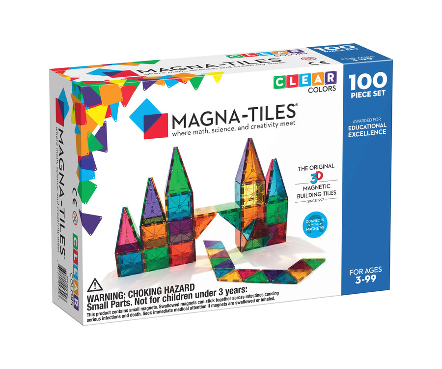 Magnatiles Magna-Tiles® Clear Colors 100-Piece Set |Mockingbird Baby & Kids