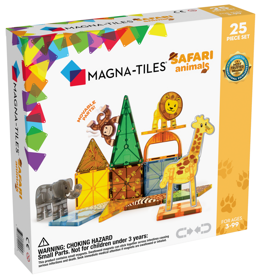 Magnatiles Magna-Tiles® Safari Animals 25-Piece Set |Mockingbird Baby & Kids