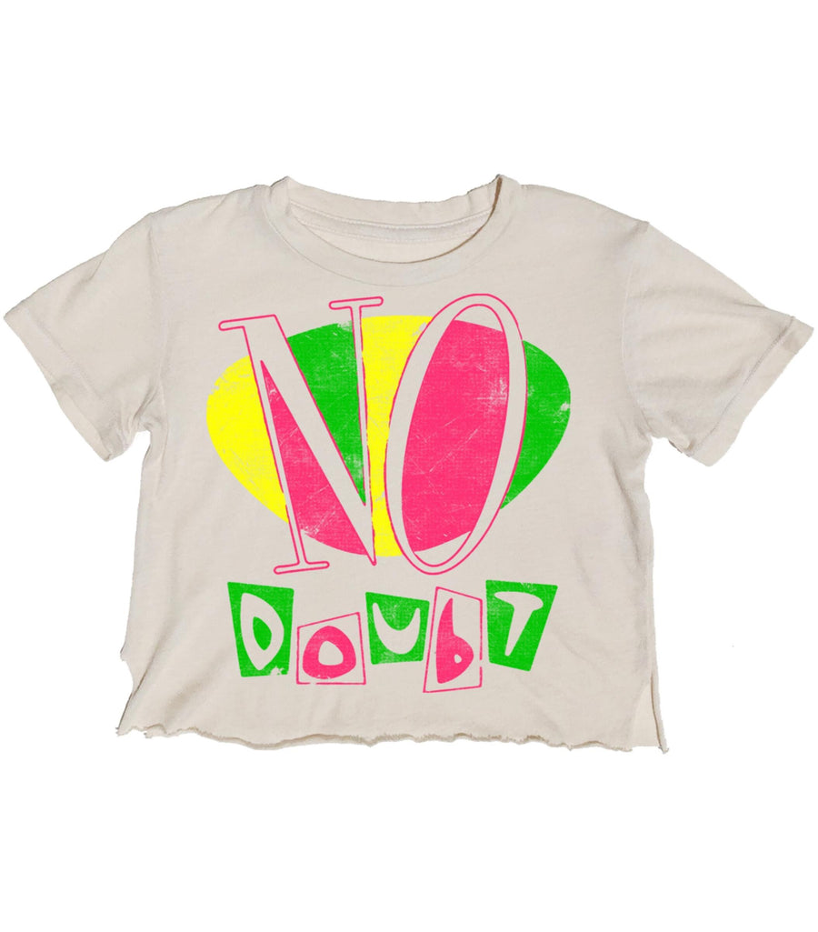Rowdy Sprout No Doubt Not Quite Crop Tee, Dirty White |Mockingbird Baby & Kids