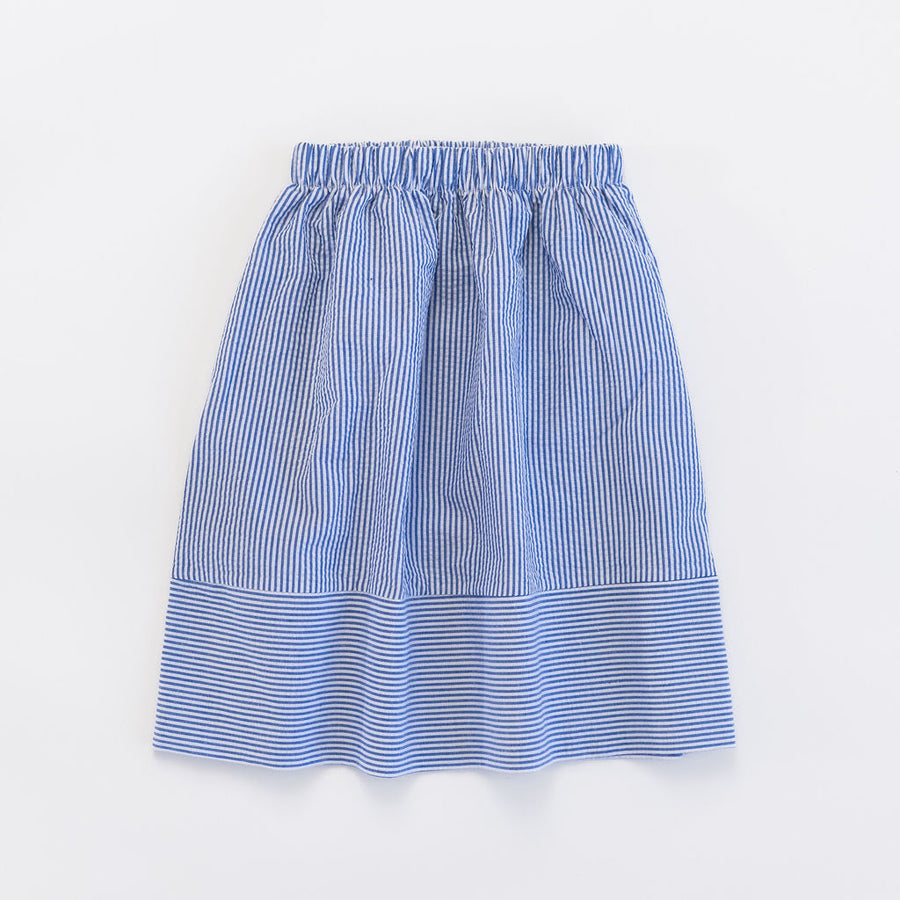 Thimble Collection Midi Skirt in Azure Seersucker |Mockingbird Baby & Kids