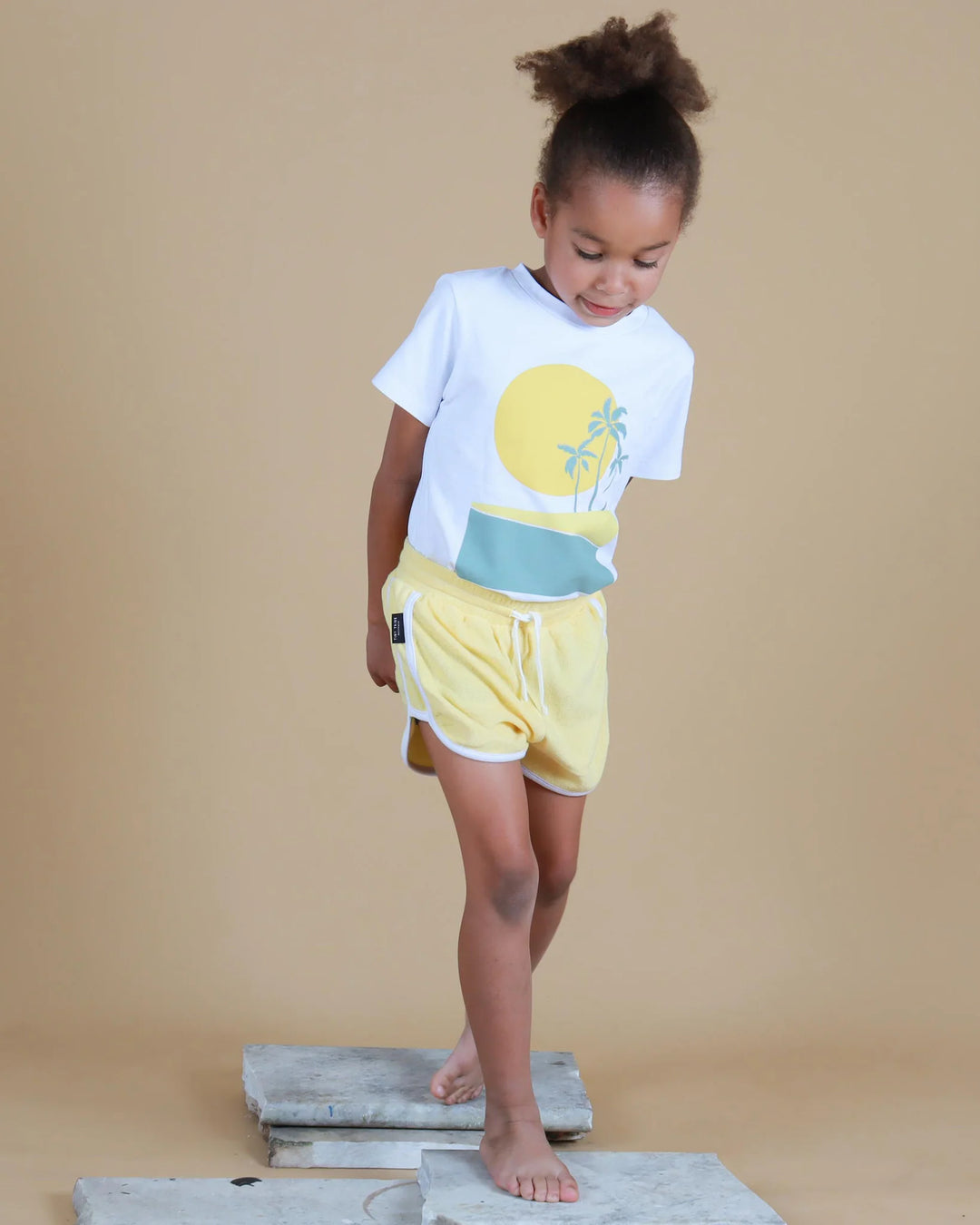 Tiny Tribe Terry Towel Shorts, Lemon |Mockingbird Baby & Kids