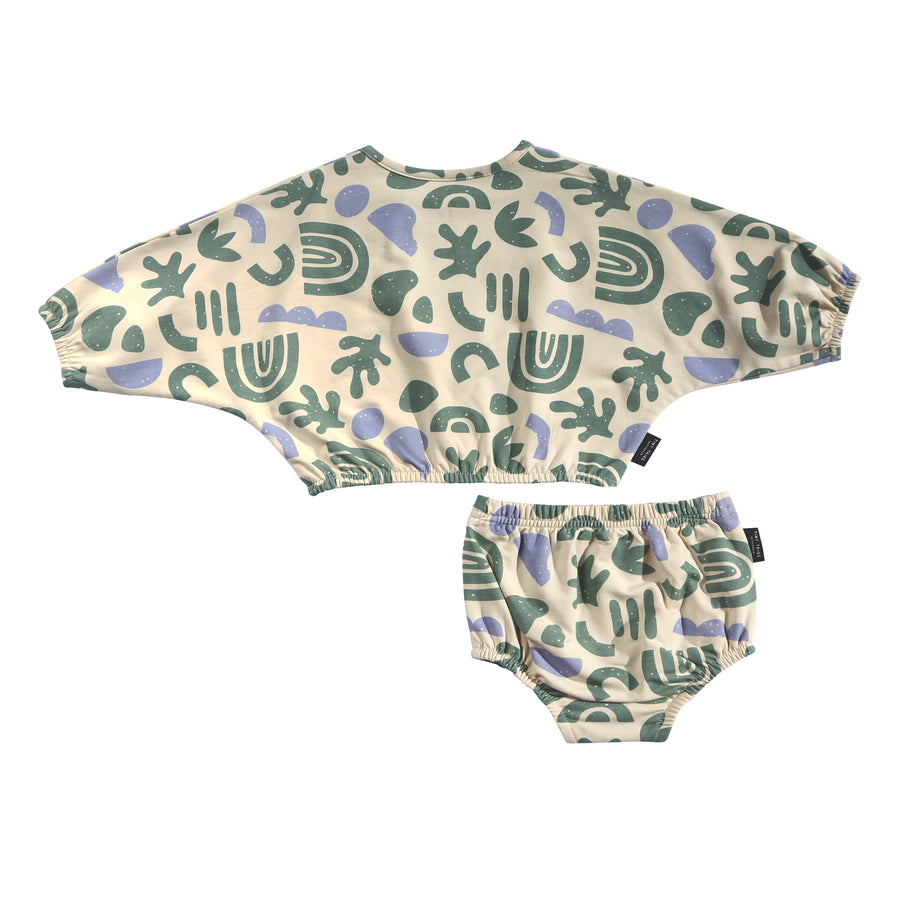 Tiny Tribe Organic Shapes Short Set, Oat |Mockingbird Baby & Kids