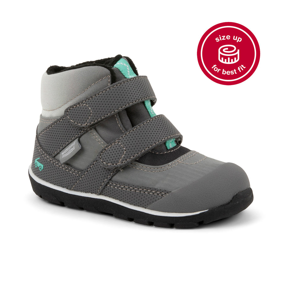See Kai Run Atlas Waterproof Insulated Winter Boot, Gray Gradient |Mockingbird Baby & Kids