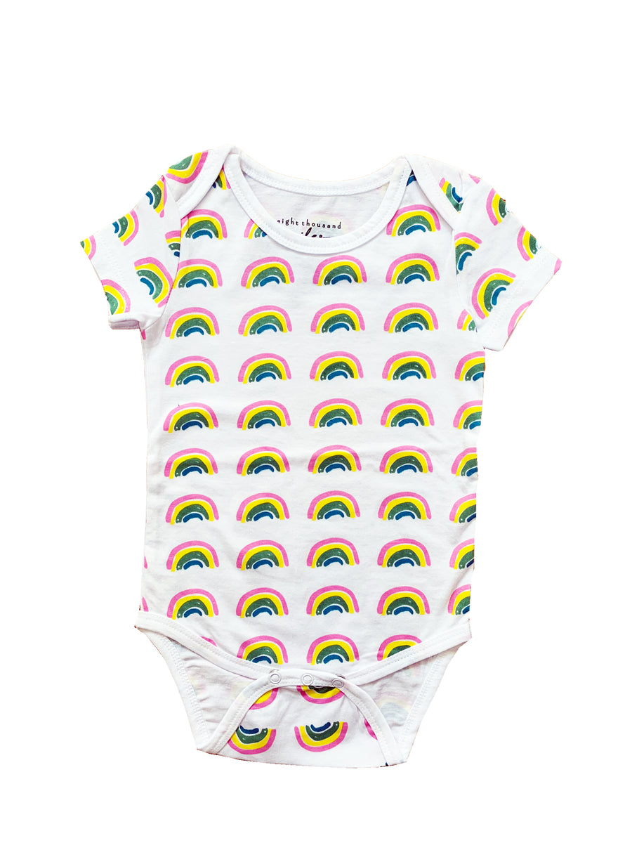 Eight Thousand Miles Rainbow Organic Knit Onesie |Mockingbird Baby & Kids
