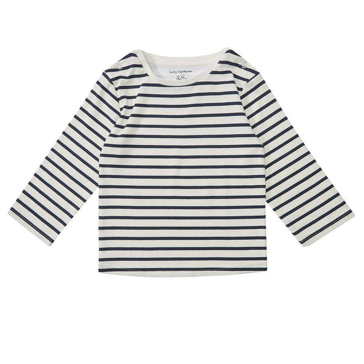 Dotty Dungarees Navy Breton Stripe Top |Mockingbird Baby & Kids