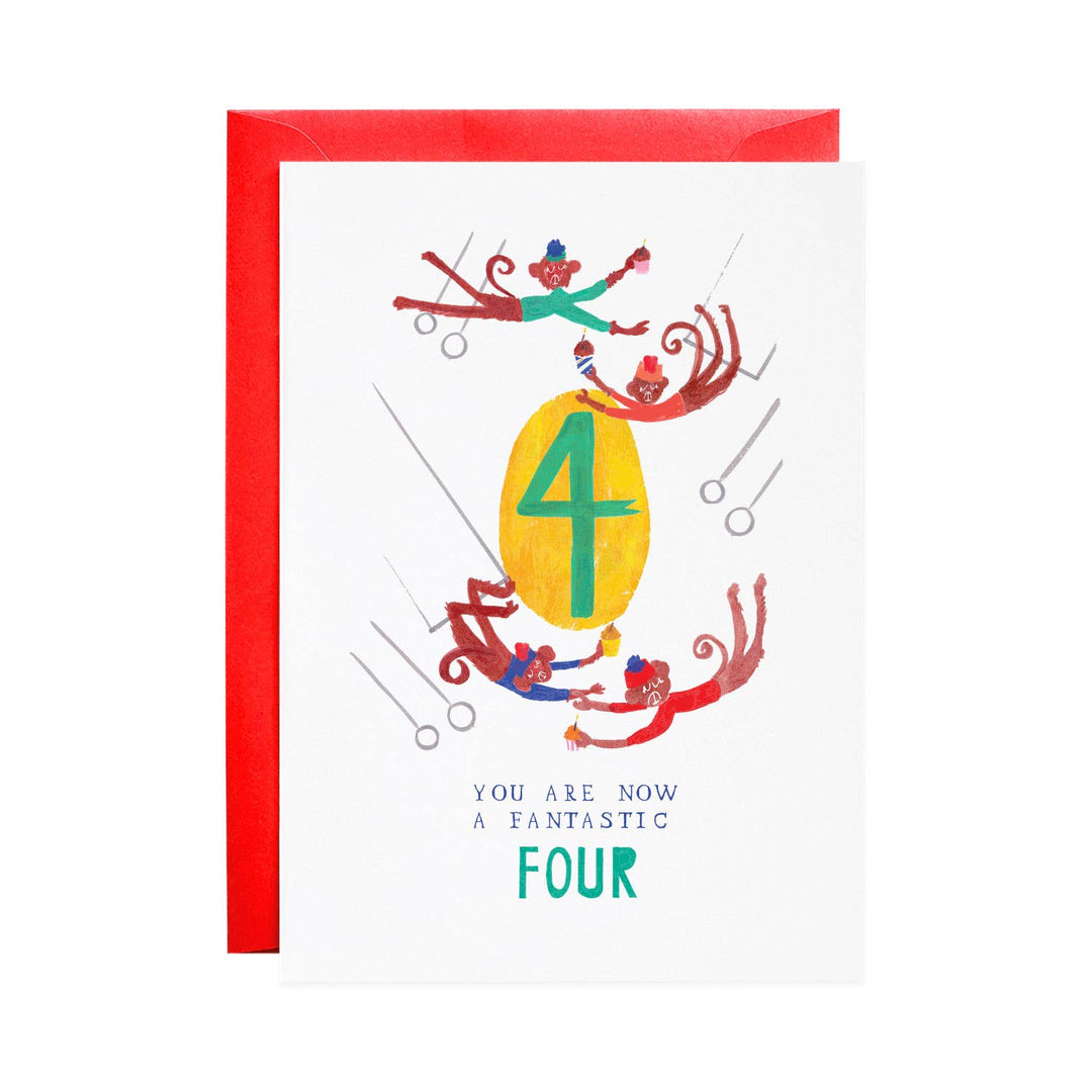Mr Boddington’s Studio Four Mischievous Monkey's Birthday Card |Mockingbird Baby & Kids
