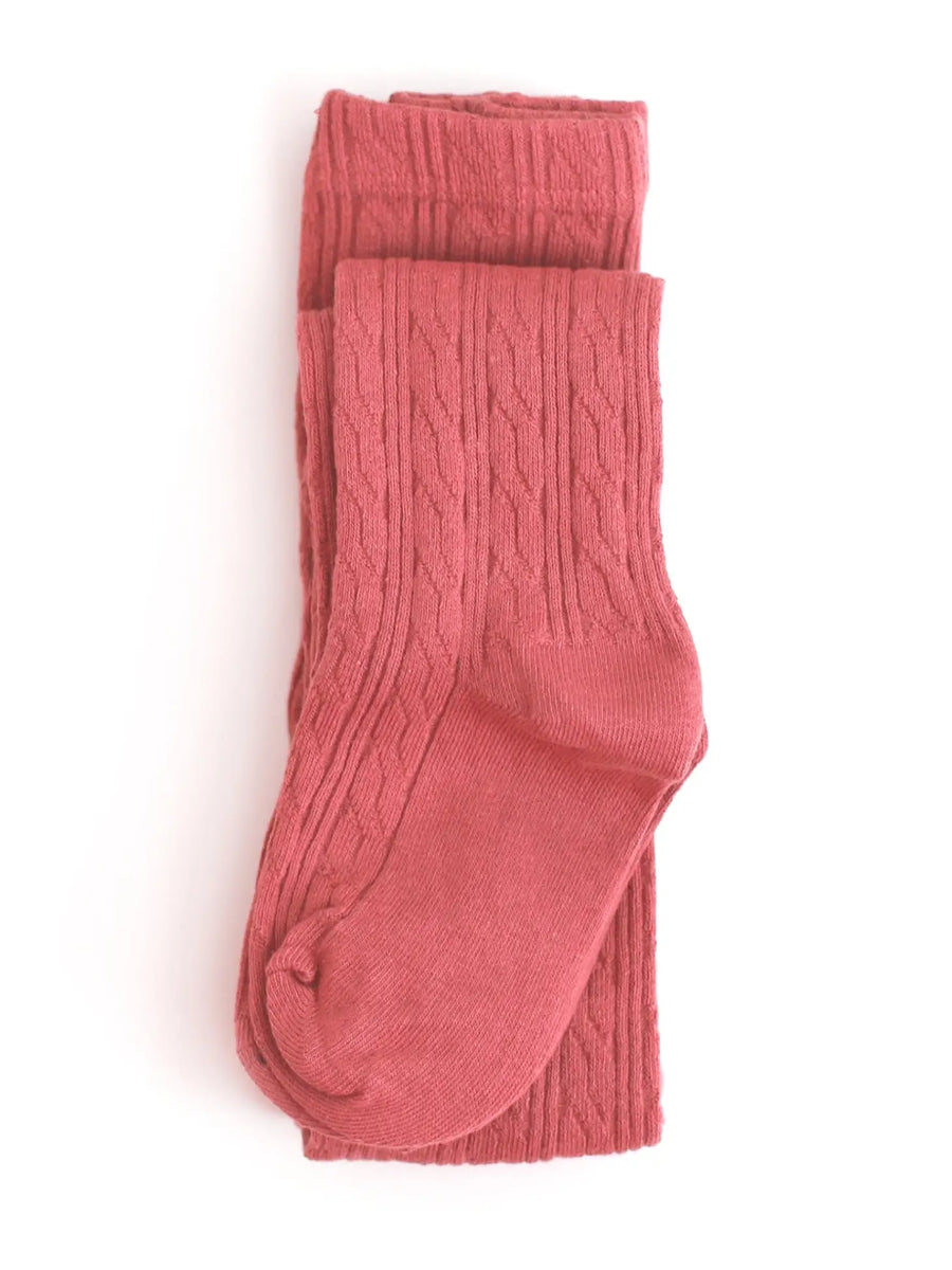 Little Stocking Company Strawberry Cable Knit Tights |Mockingbird Baby & Kids