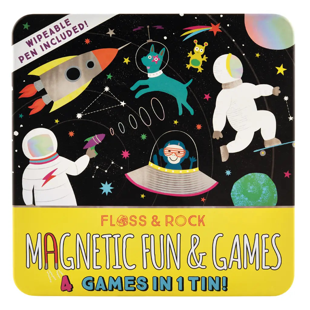 Floss & Rock Space Magnetic Fun + Games Tin |Mockingbird Baby & Kids