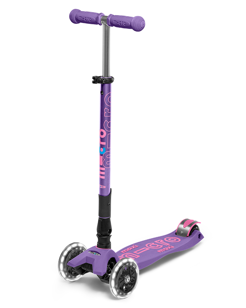 Micro Kickboard Maxi Deluxe Foldable LED Scooter, Ages 5+ |Mockingbird Baby & Kids