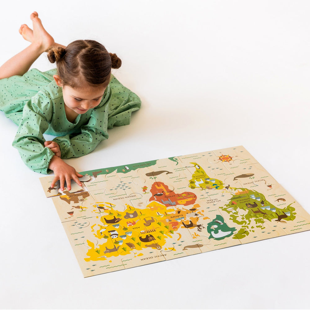 Petit Collage Our World Floor Puzzle, 24 Pieces |Mockingbird Baby & Kids
