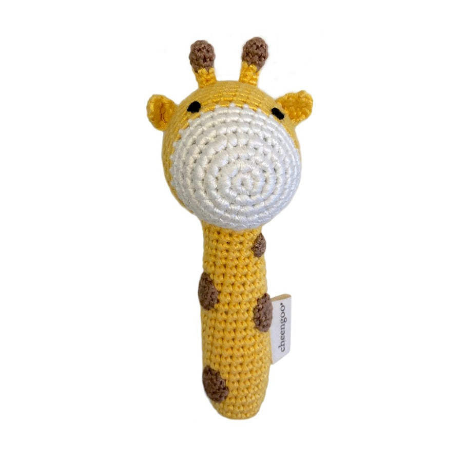 Cheengoo Giraffe Crocheted Stick Rattle |Mockingbird Baby & Kids Boutique