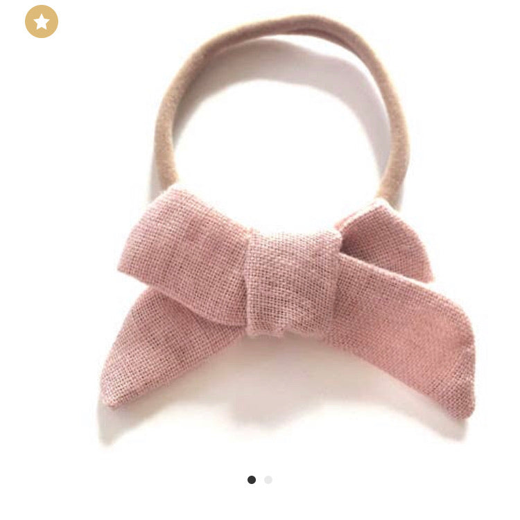 The Tiny Bow Shop Dainty Hair Bow, Nylon Headband |Mockingbird Baby & Kids