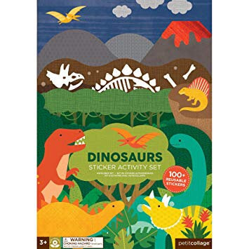 Petit Collage Dinosaurs Sticker Activity Set |Mockingbird Baby & Kids