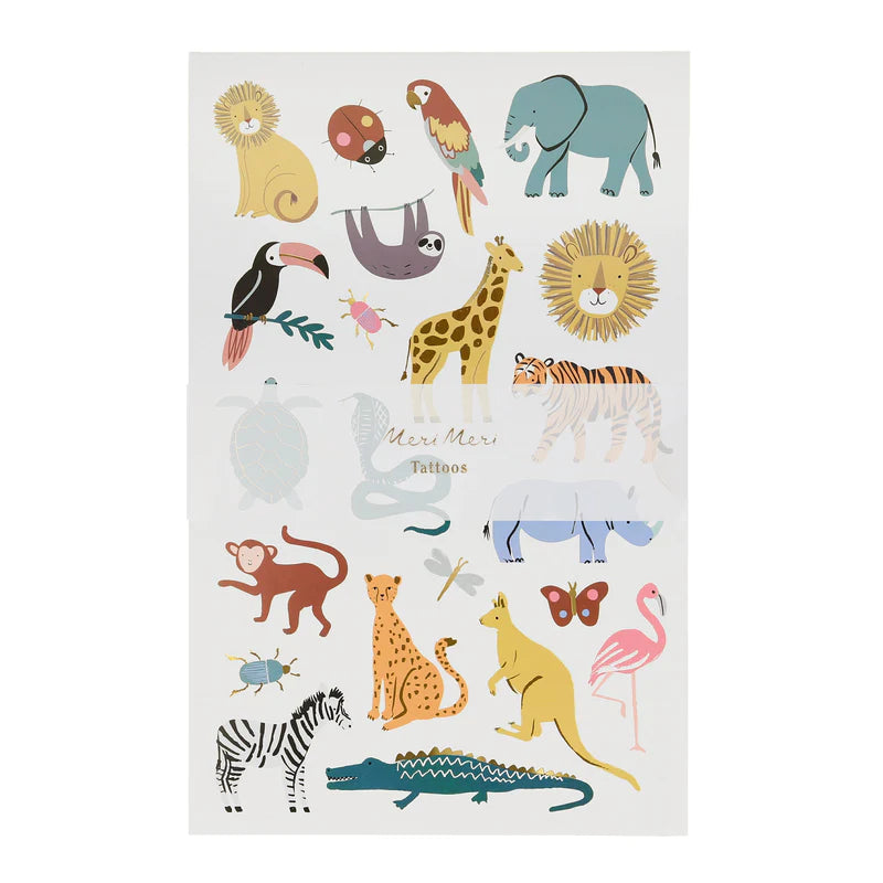 Meri Meri Wild Animals Tattoo Sheet |Mockingbird Baby & Kids