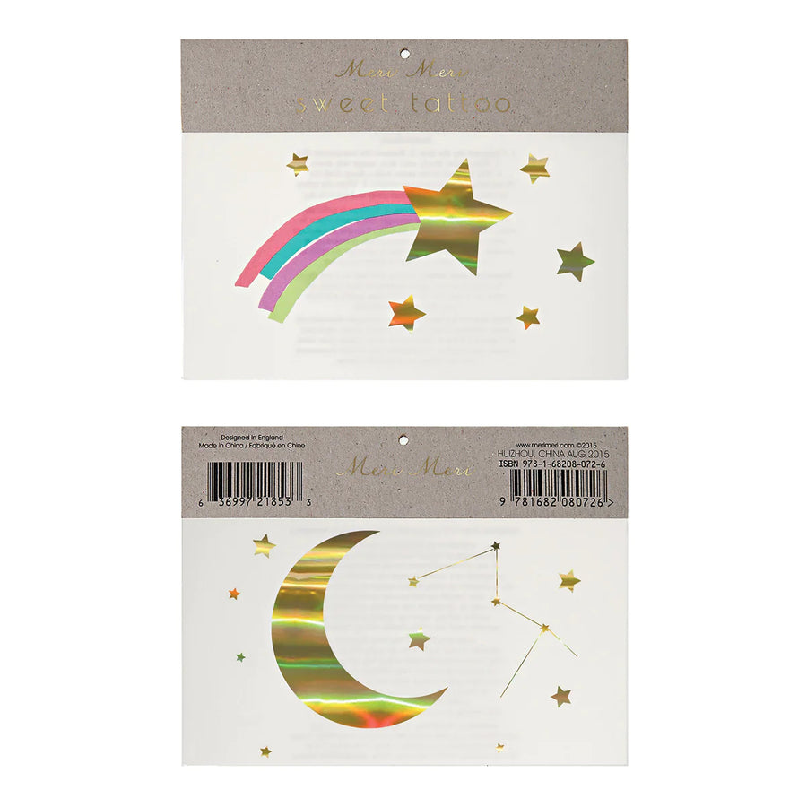 Meri Meri Rainbow Shooting Star Large Tattoos |Mockingbird Baby & Kids