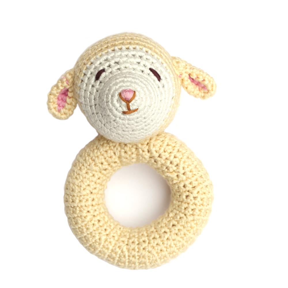 Cheengoo Lamb Ring Hand Crocheted Rattle |Mockingbird Baby & Kids