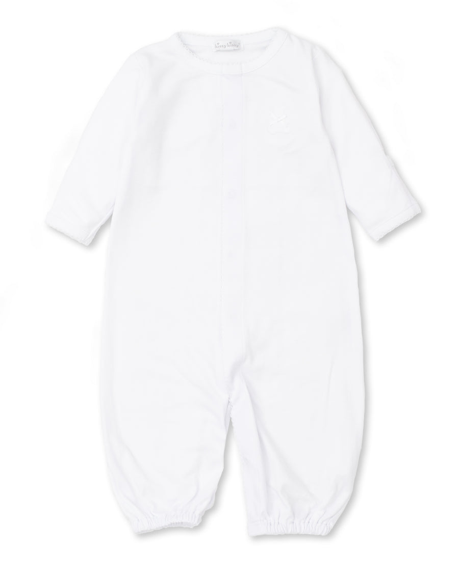 Kissy Kissy Pique Teddy Bears Conversion Gown, White |Mockingbird Baby & Kids