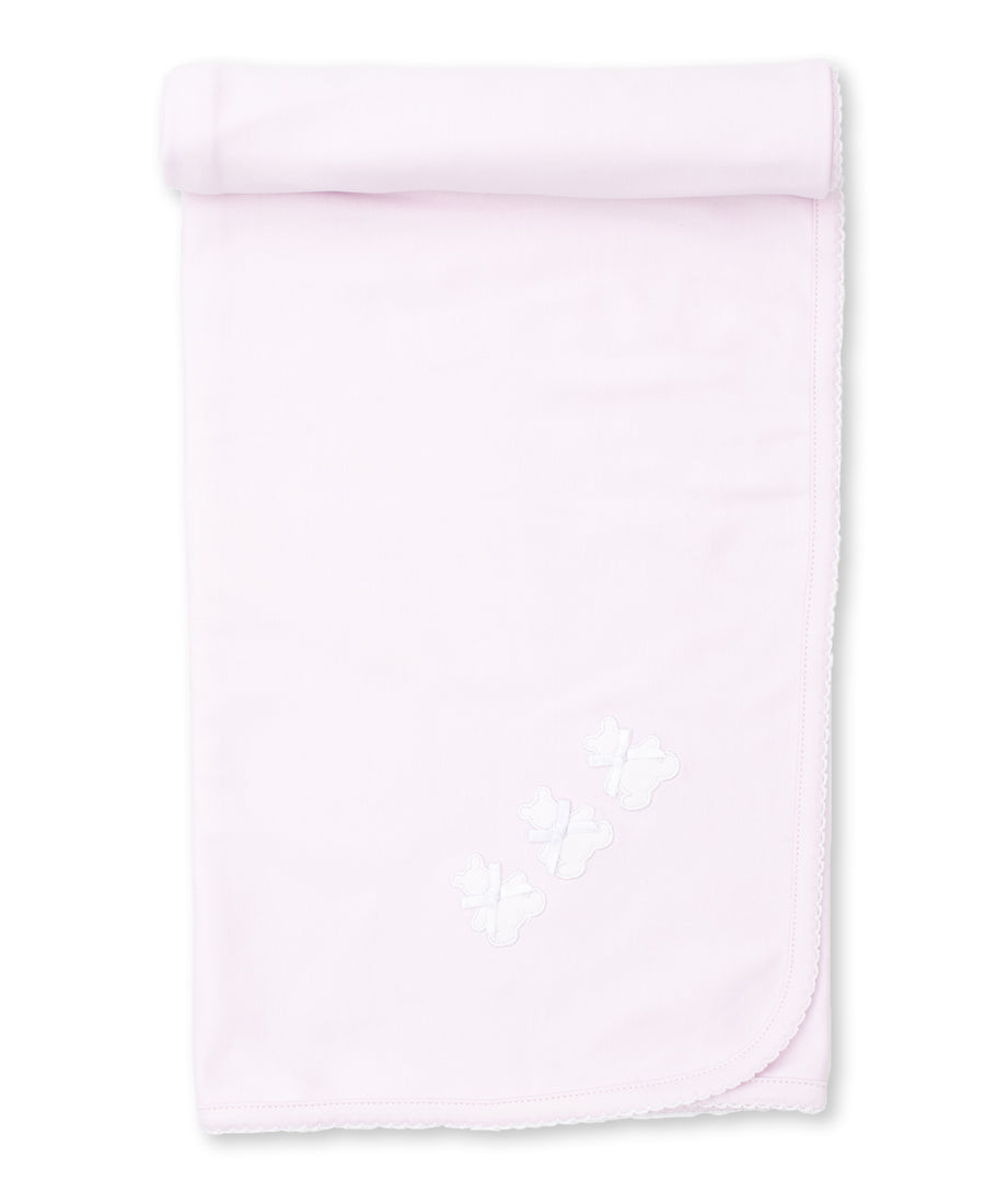 Kissy Kissy Pique Teddy Bears Blanket, Pink |Mockingbird Baby & Kids