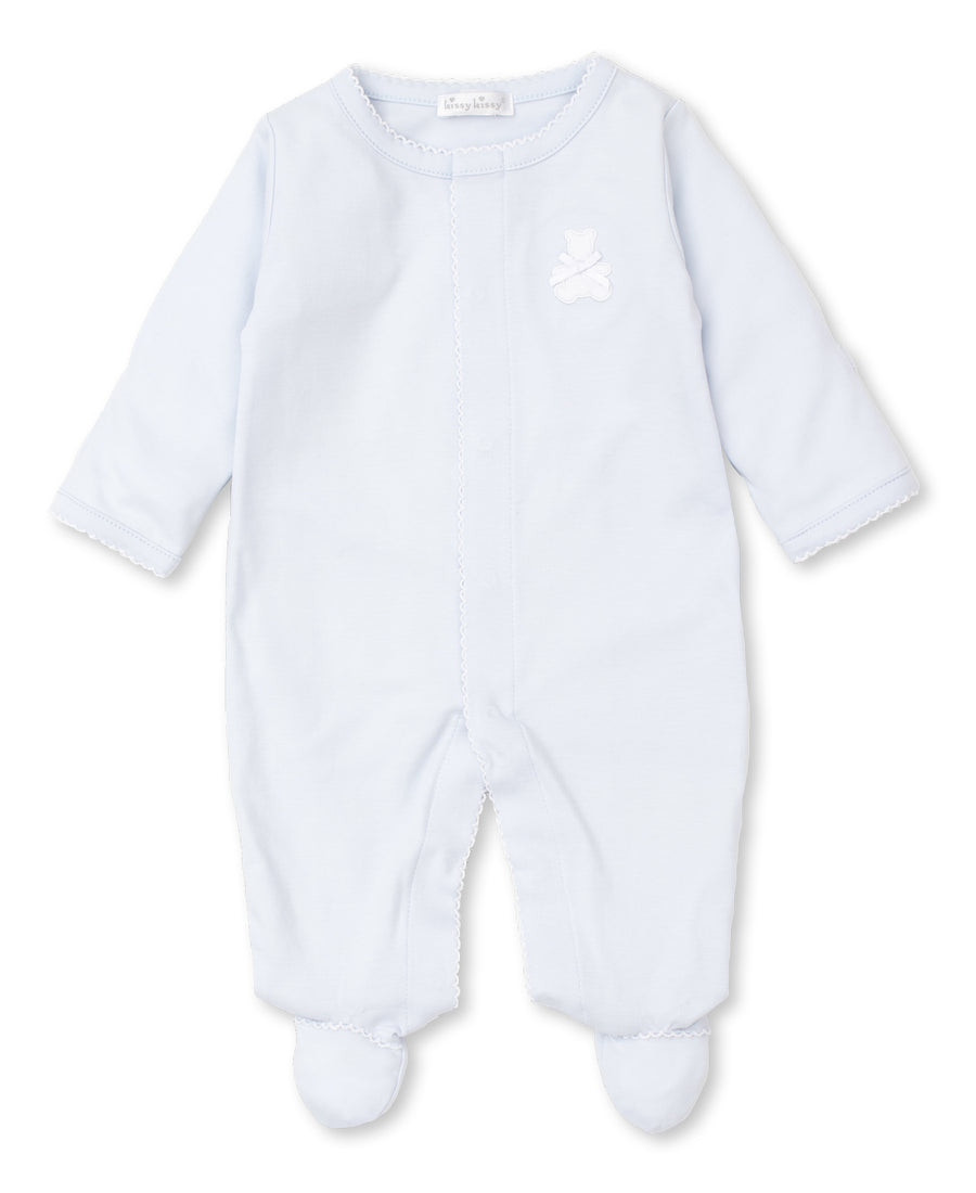 Kissy Kissy Pique Teddy Bears Footie, Light Blue |Mockingbird Baby & Kids