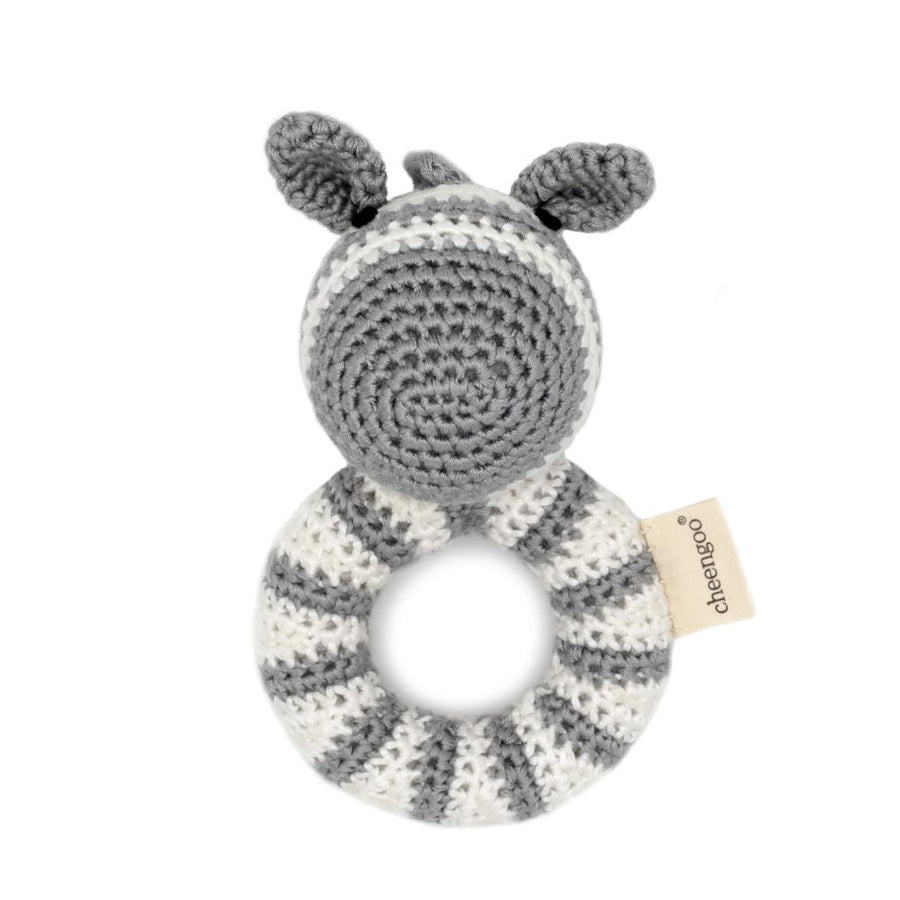 Cheengoo Zebra Ring Hand Crocheted Rattle |Mockingbird Baby & Kids